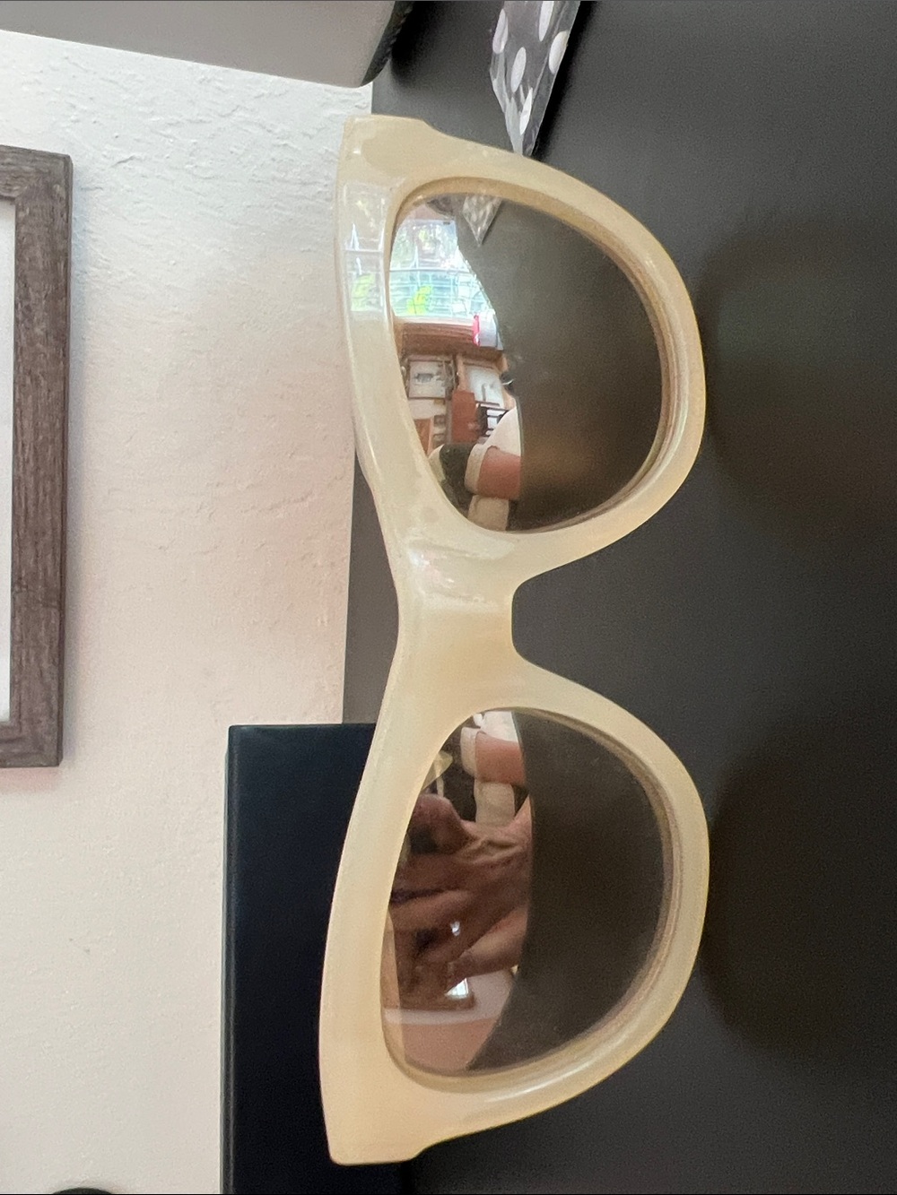 J. Crew Cream Oversized Round Sunglasses
